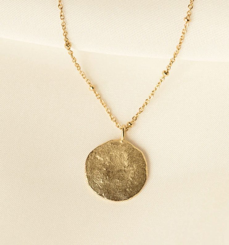 Agapée Luna Gold Disc Coin Necklace