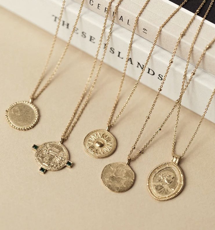 Agapée Luna Gold Disc Coin Necklace