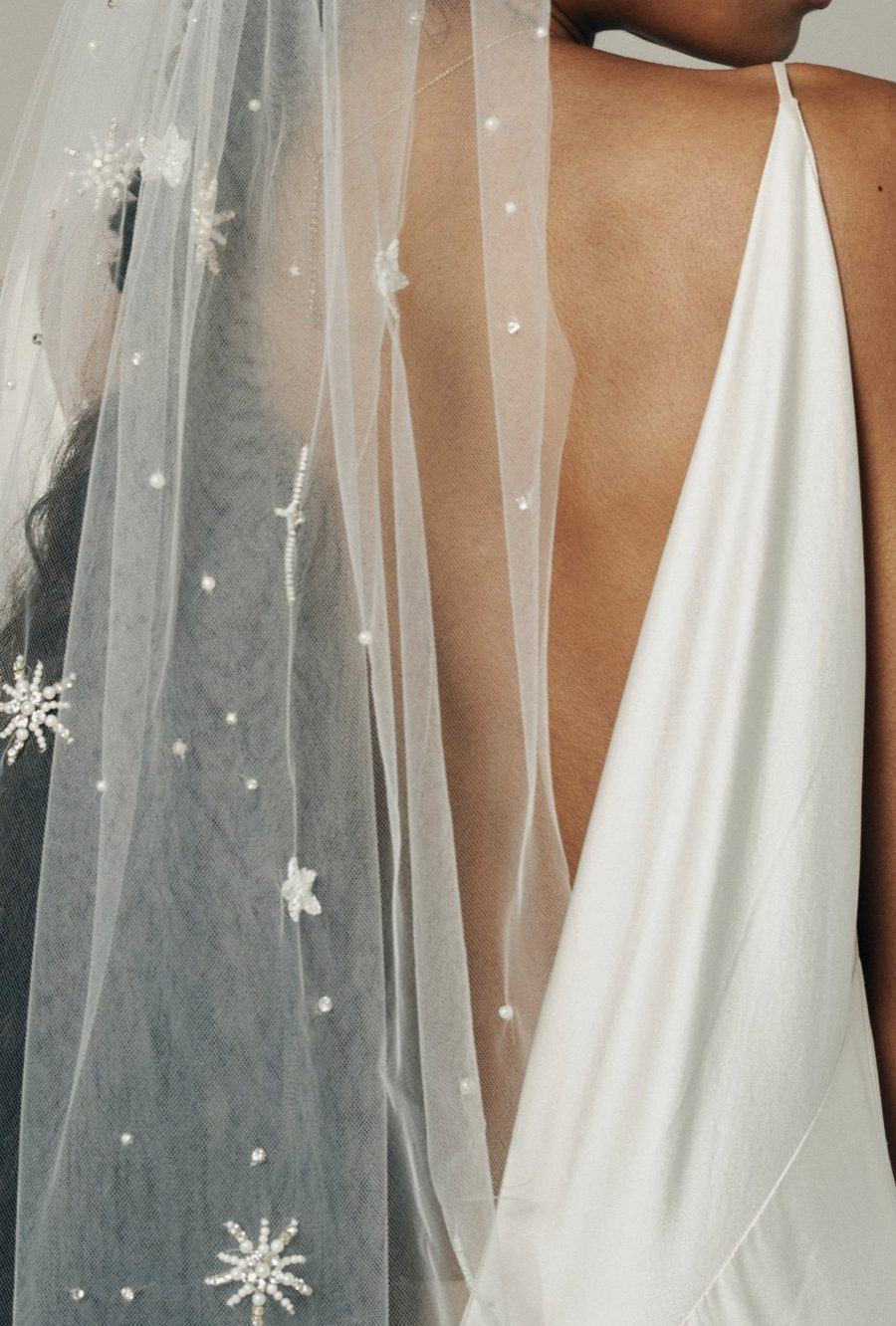 Astra Star Embroidered Cathedral Veil By Ofrenda