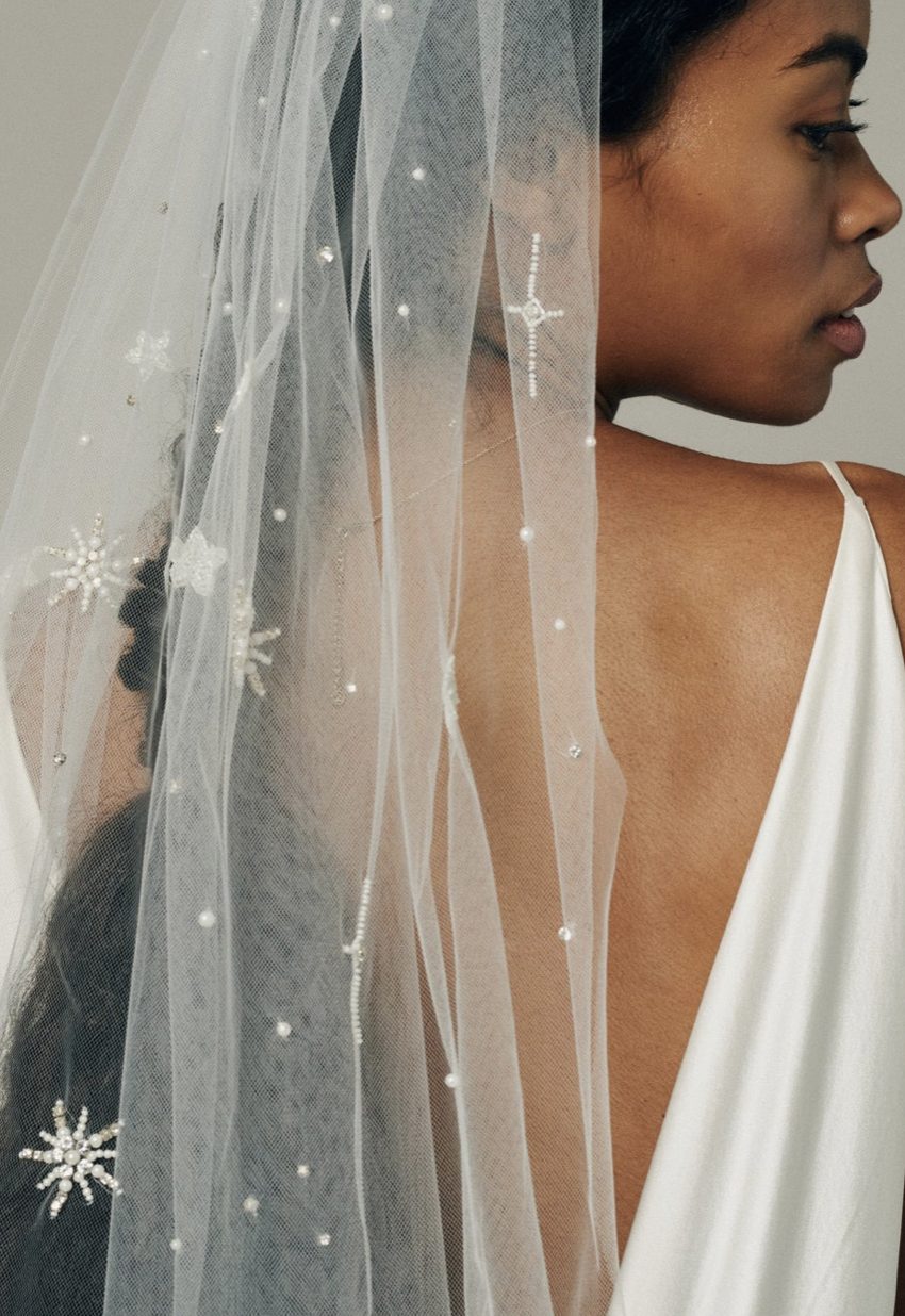 Astra Star Embroidered Chapel Veil By Ofrenda