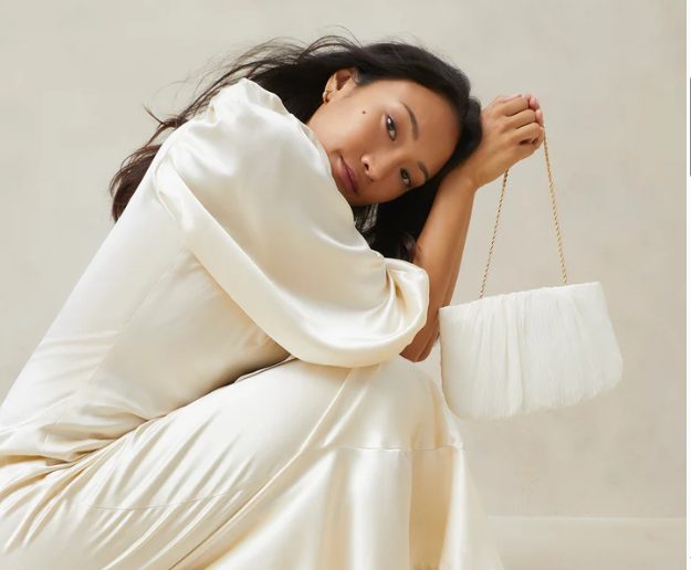 Brit Pearl Pleated Clutch Handbag by Loeffler Randall