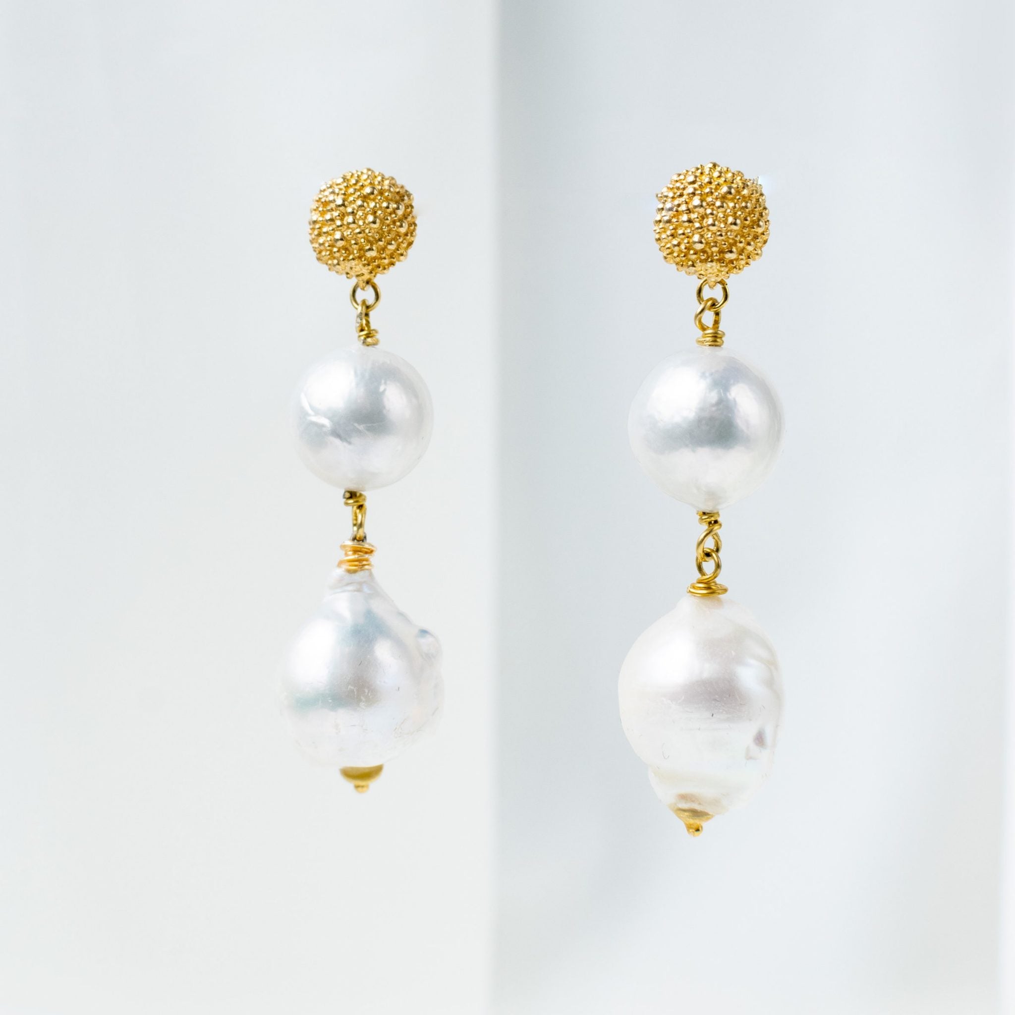 Baroque Pearl Double Drop Earrings