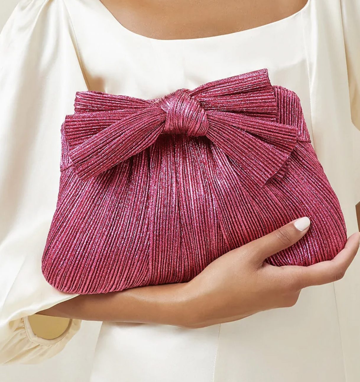 Fuchsia Rayne Clutch Handbag by Loeffler Randall