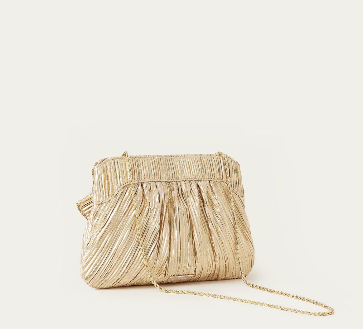 Gold Rayne Clutch Handbag by Loeffler Randall