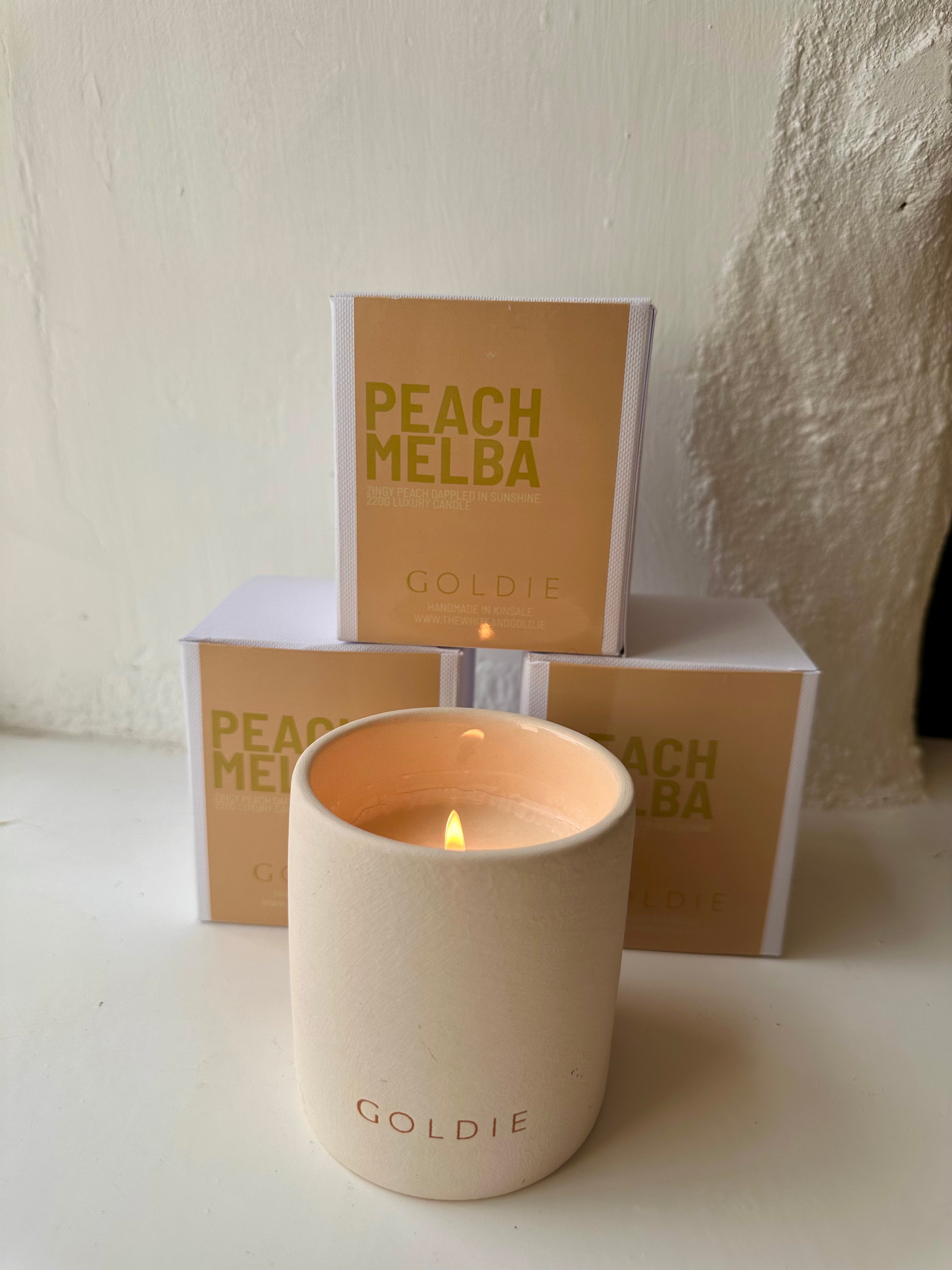 Peach Melba by Goldie - A Luxury Candle Handmade in Ireland