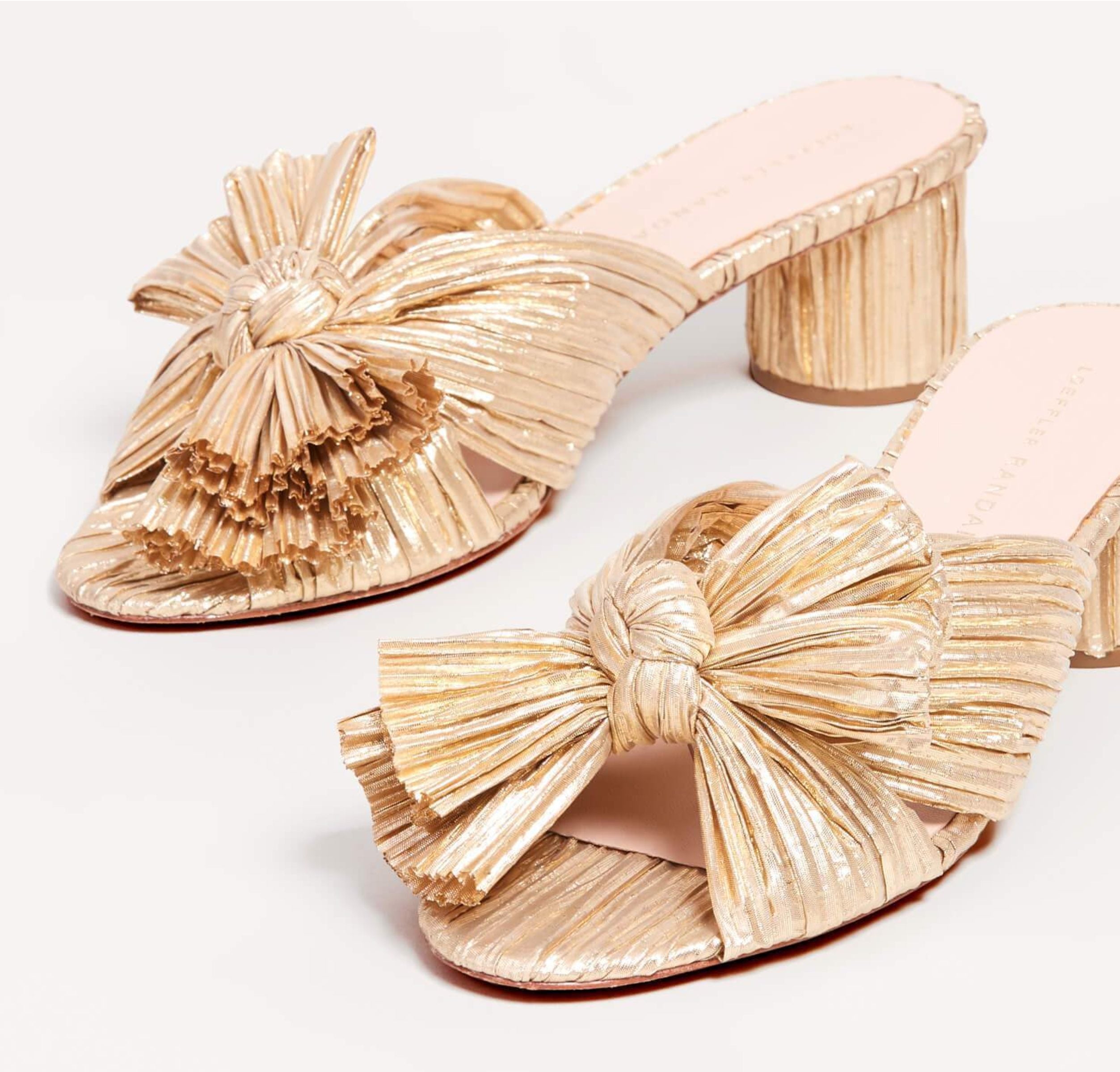 Loeffler Randall Emilia Gold Mule Shoes