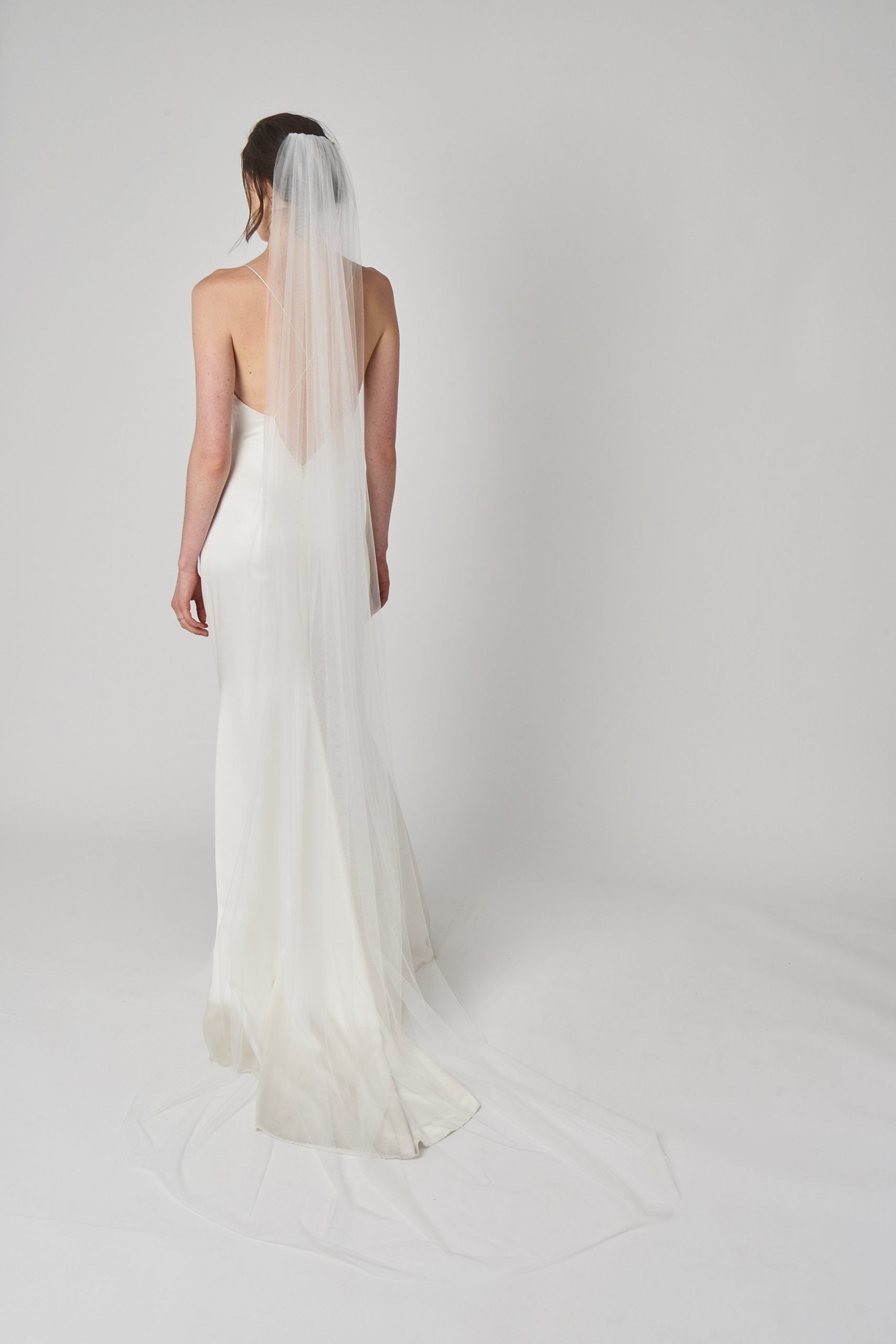 Long Plain Tulle Veil by Alexandra Grecco
