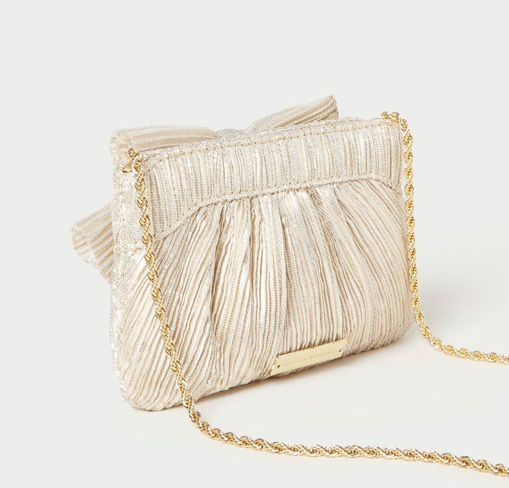 Mini Rochelle Platinum Bow Clutch Handbag by Loeffler Randall