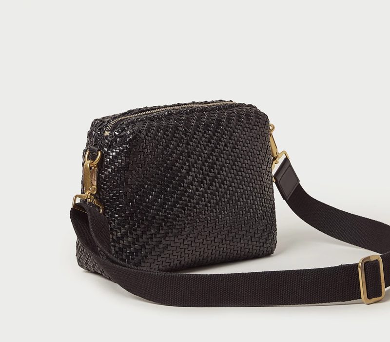 Patricia Black Leather Woven Crossbody Bag by Loeffler Randall