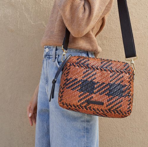 Patricia Black Leather Woven Crossbody Bag by Loeffler Randall