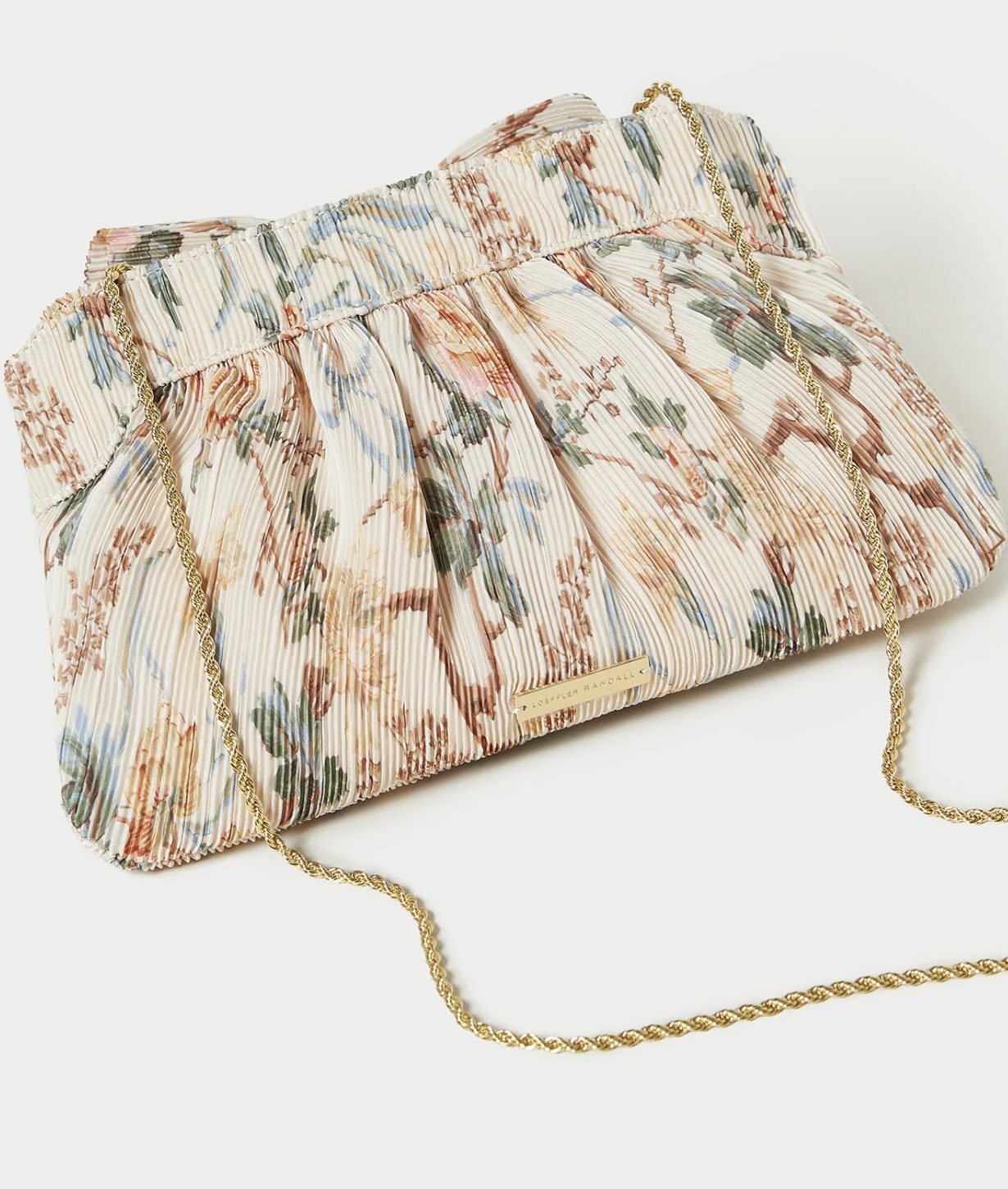 Rayne Cream Floral Bow Clutch Handbag by Loeffler Randall
