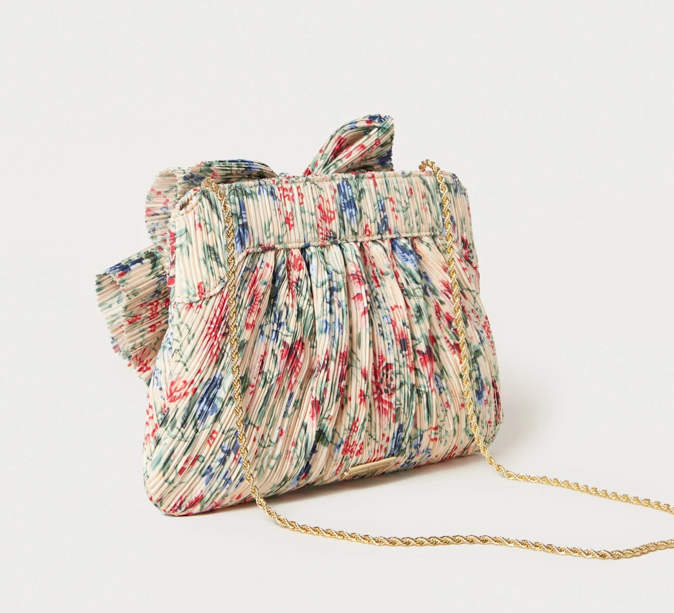 Rayne Tan Floral Clutch Handbag by Loeffler Randall