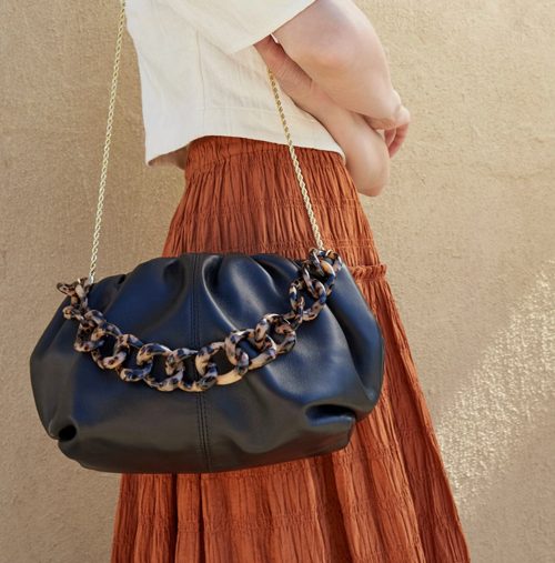 Salem Black Leather Clutch Bag by Loeffler Randall