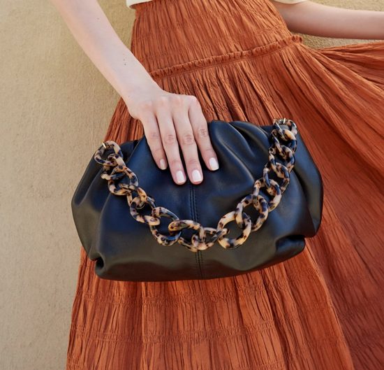 Salem Black Leather Clutch Bag by Loeffler Randall