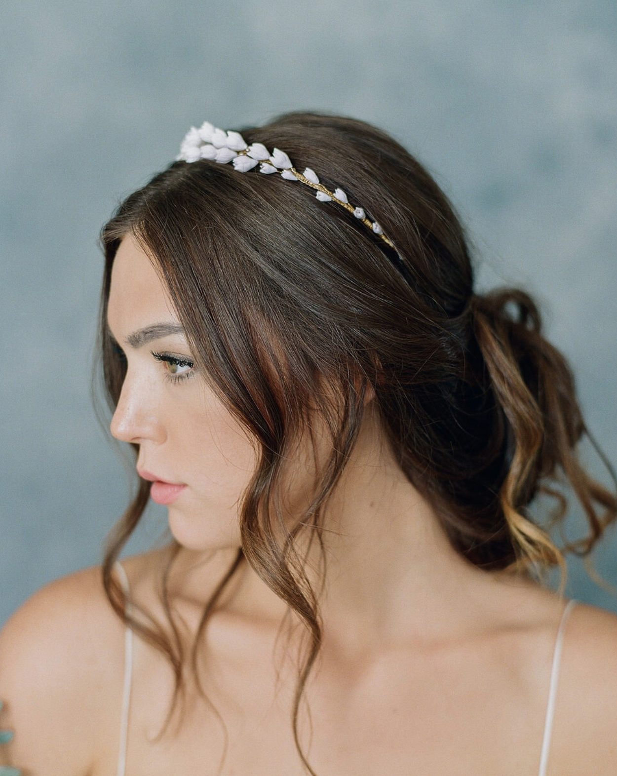 Edita - White Floral Bridal Headband