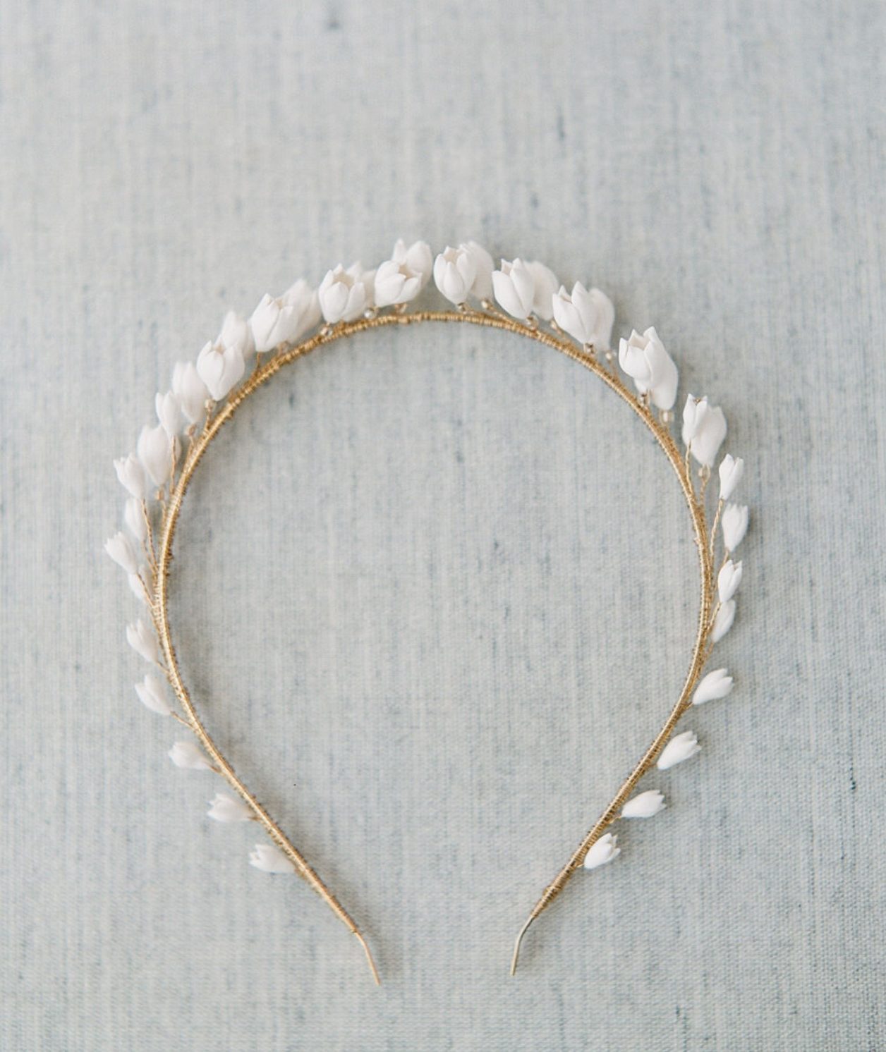 Edita - White Floral Bridal Headband