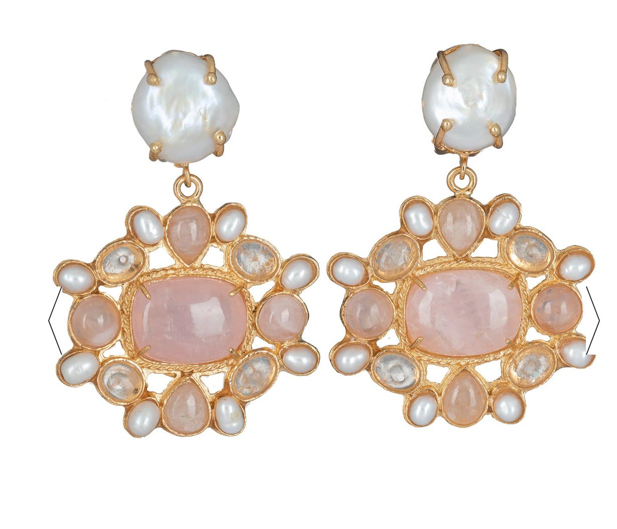 Abriana - Pink Pearl earrings by Christie Nicolaides