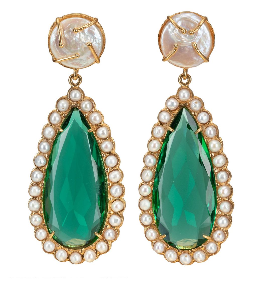 Grazia- Statement pearl earrings by Christie Nicolaides