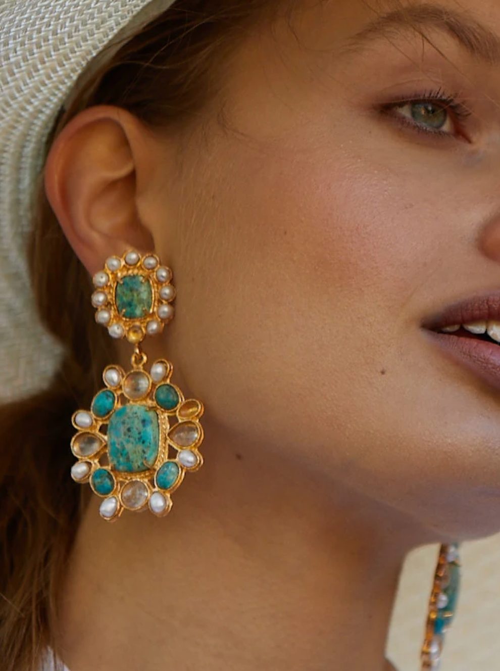 Moonstone - pearl Mirabella earrings by Christie Nicolaides