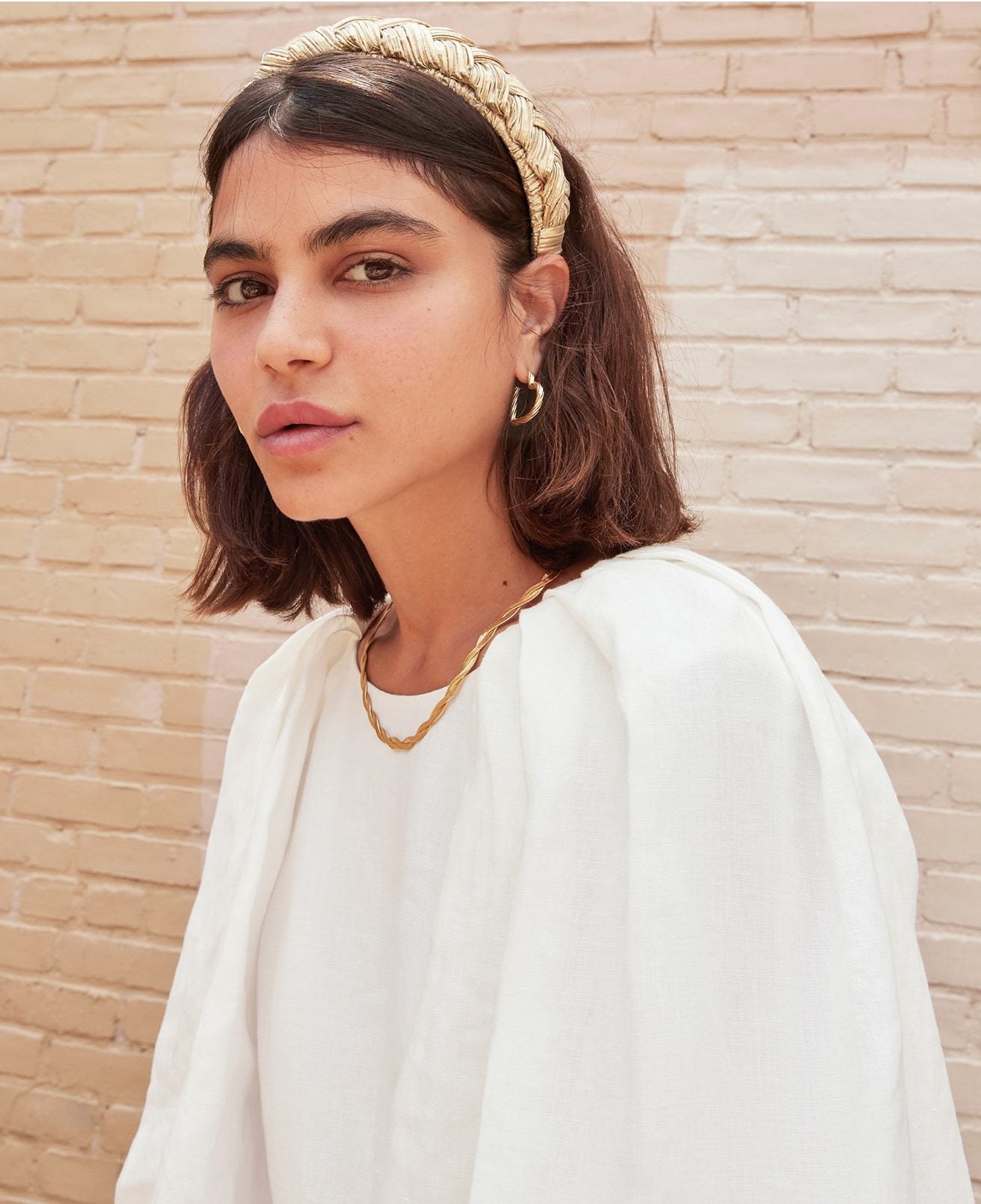 Lilac, Gold Braided headband by Loeffler Randall