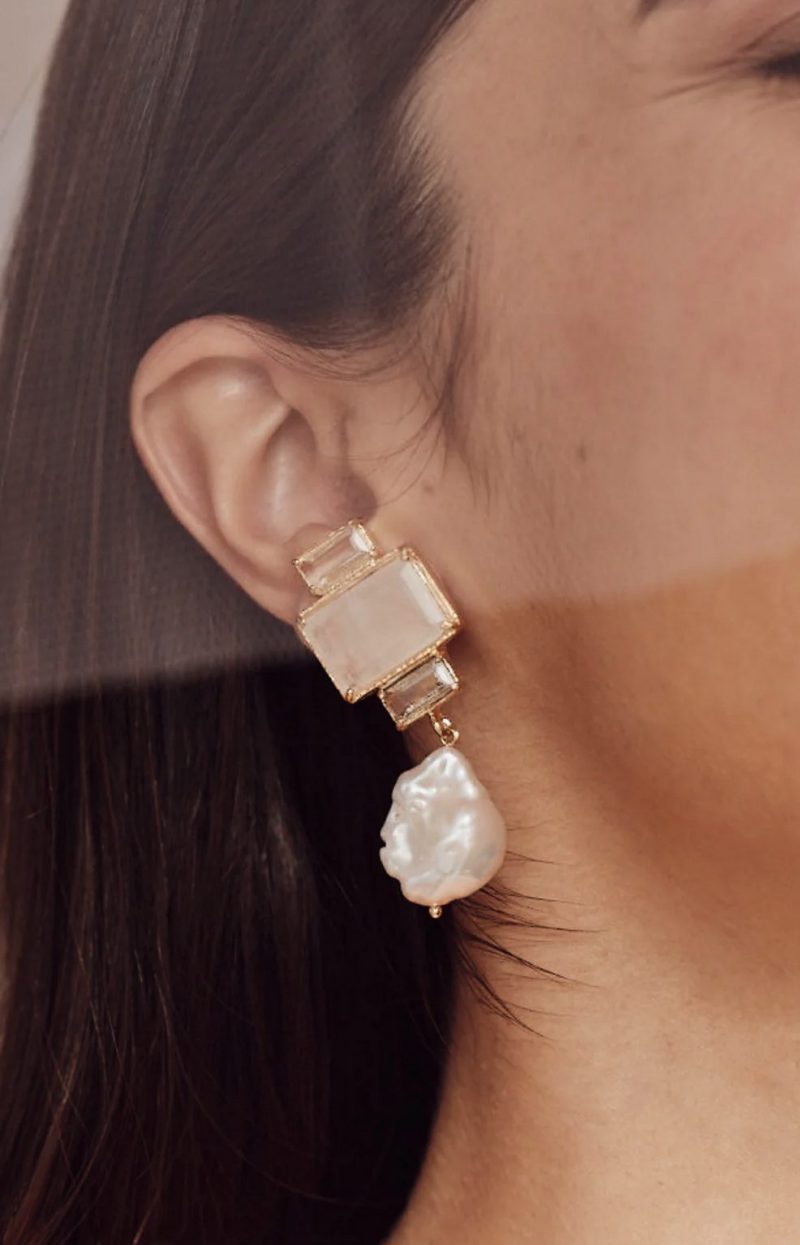 Bambina Baroque Pearl earrings by Christie Nicolaides