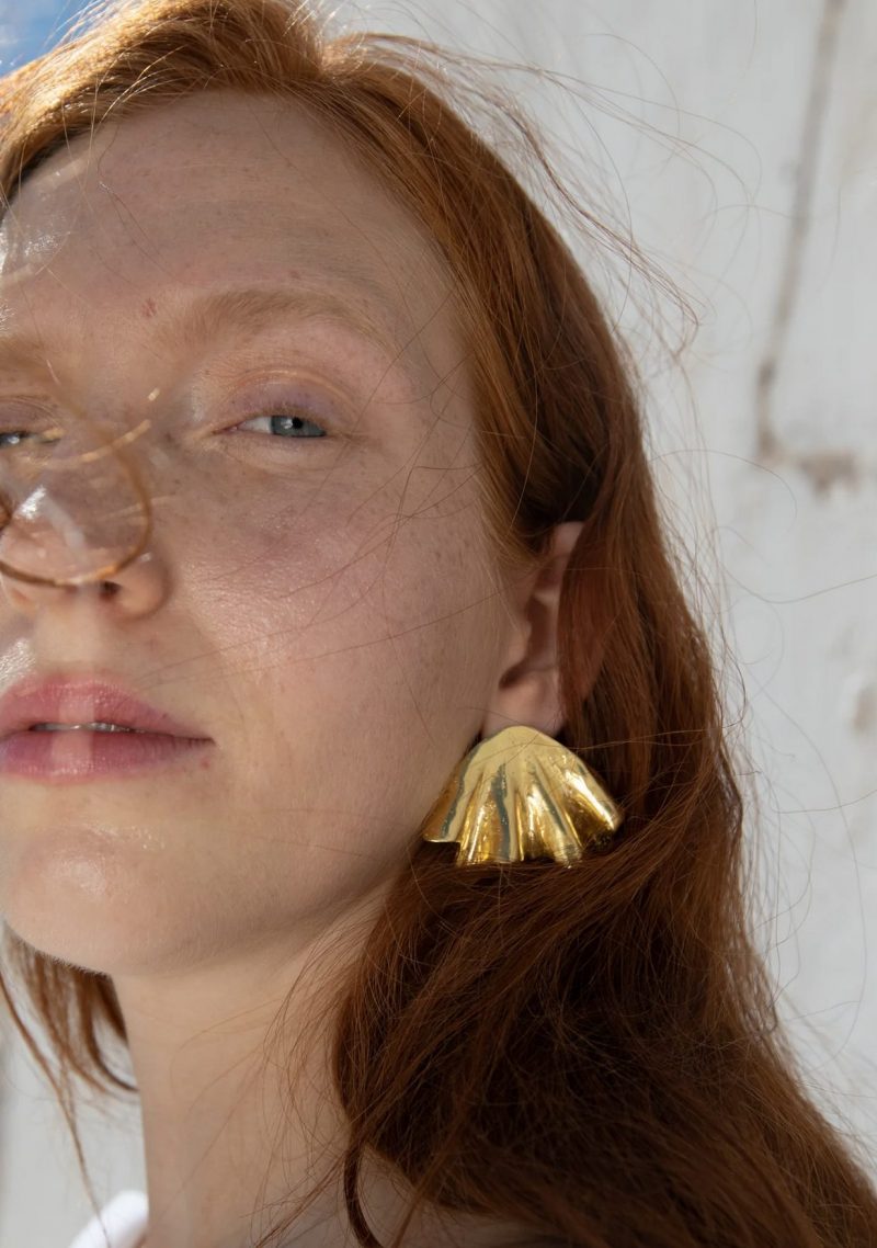 Cascade, Gold Statement Earrings by YSSO