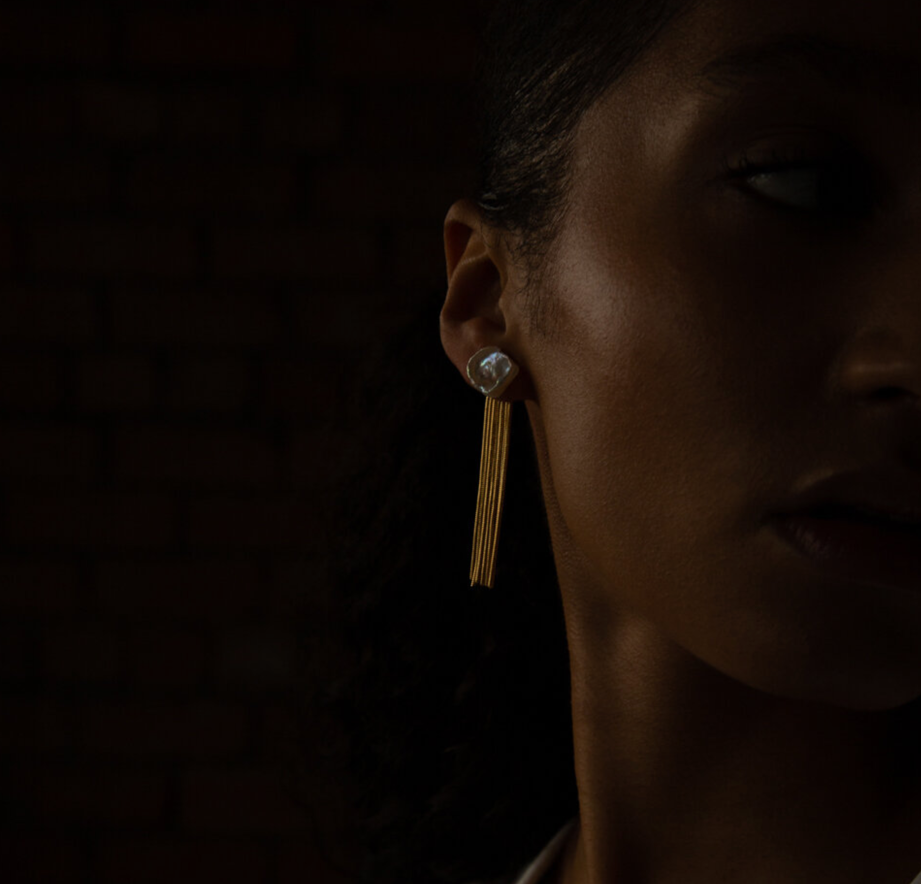 Anna, Blue Meadow Gold and Pearl  Earrings