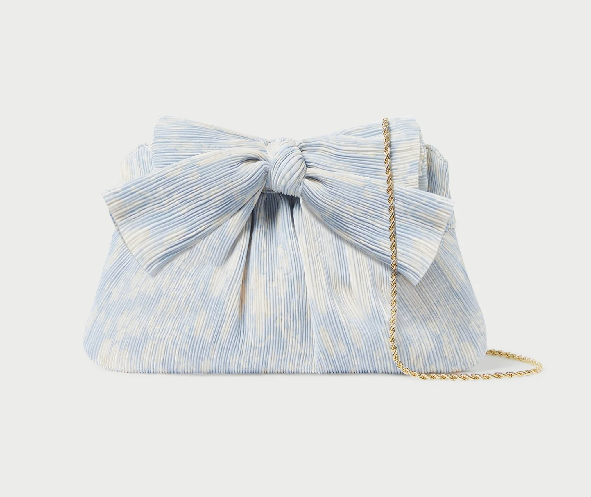 Something Blue, Rayne Blue Floral Clutch Bow Handbag by Loeffler Randall
