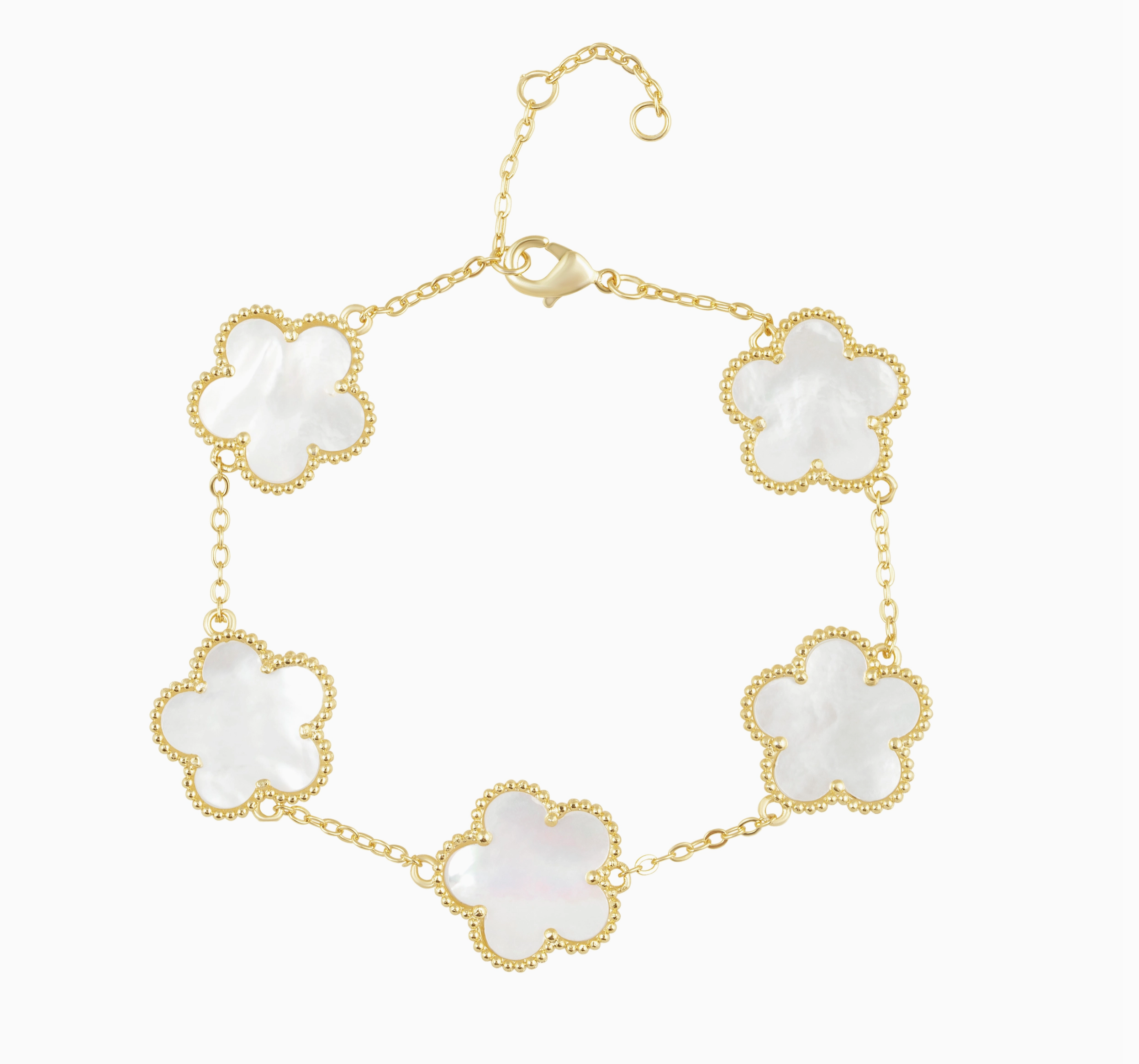 Lucky Clover Mother of Pearl Bracelet
