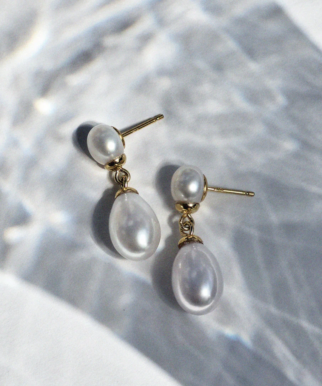 Rebbeka, Gold & Pearl Earrings by Maison Sabben