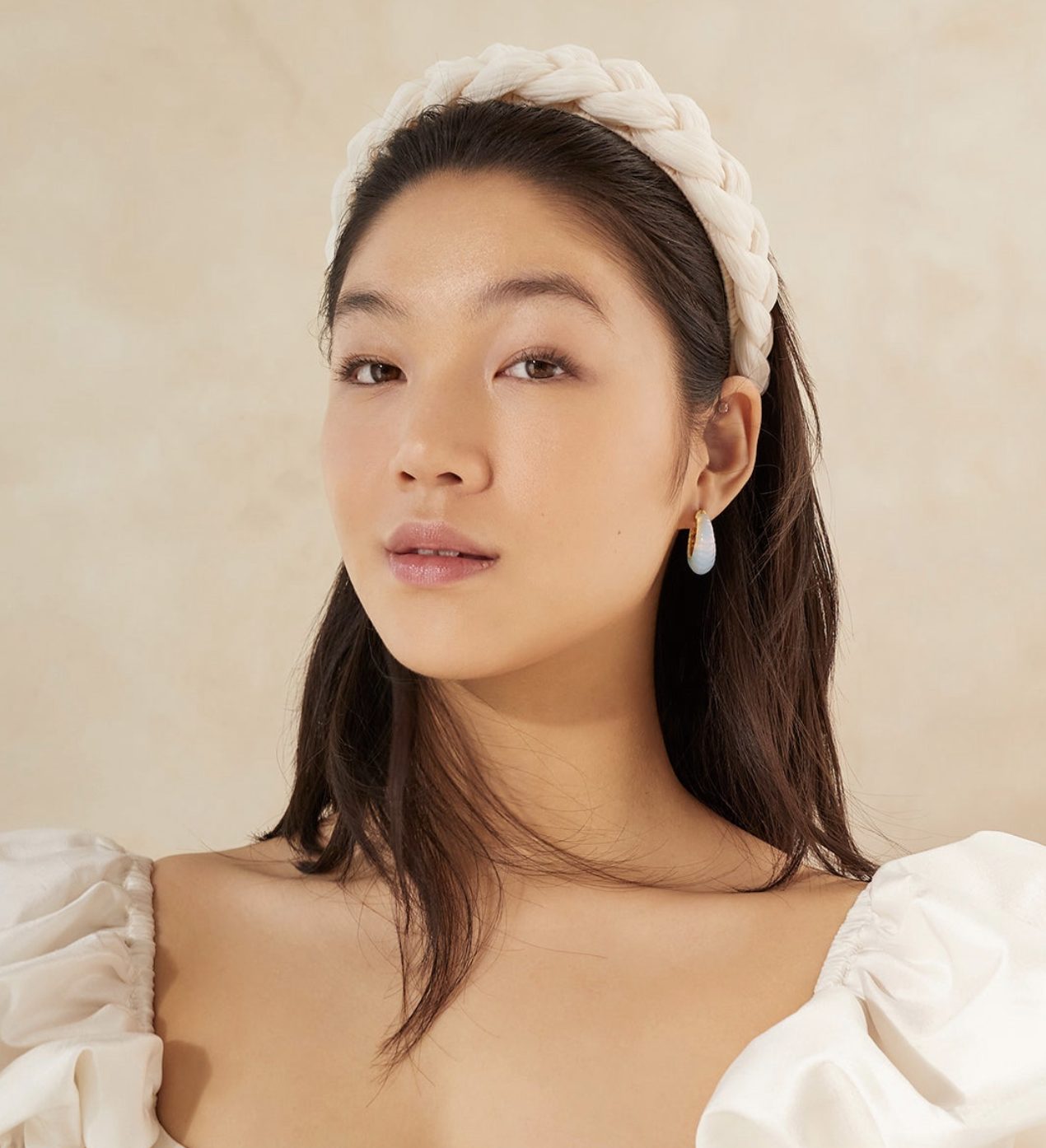 Lilac, Pearl Braided headband by Loeffler Randall