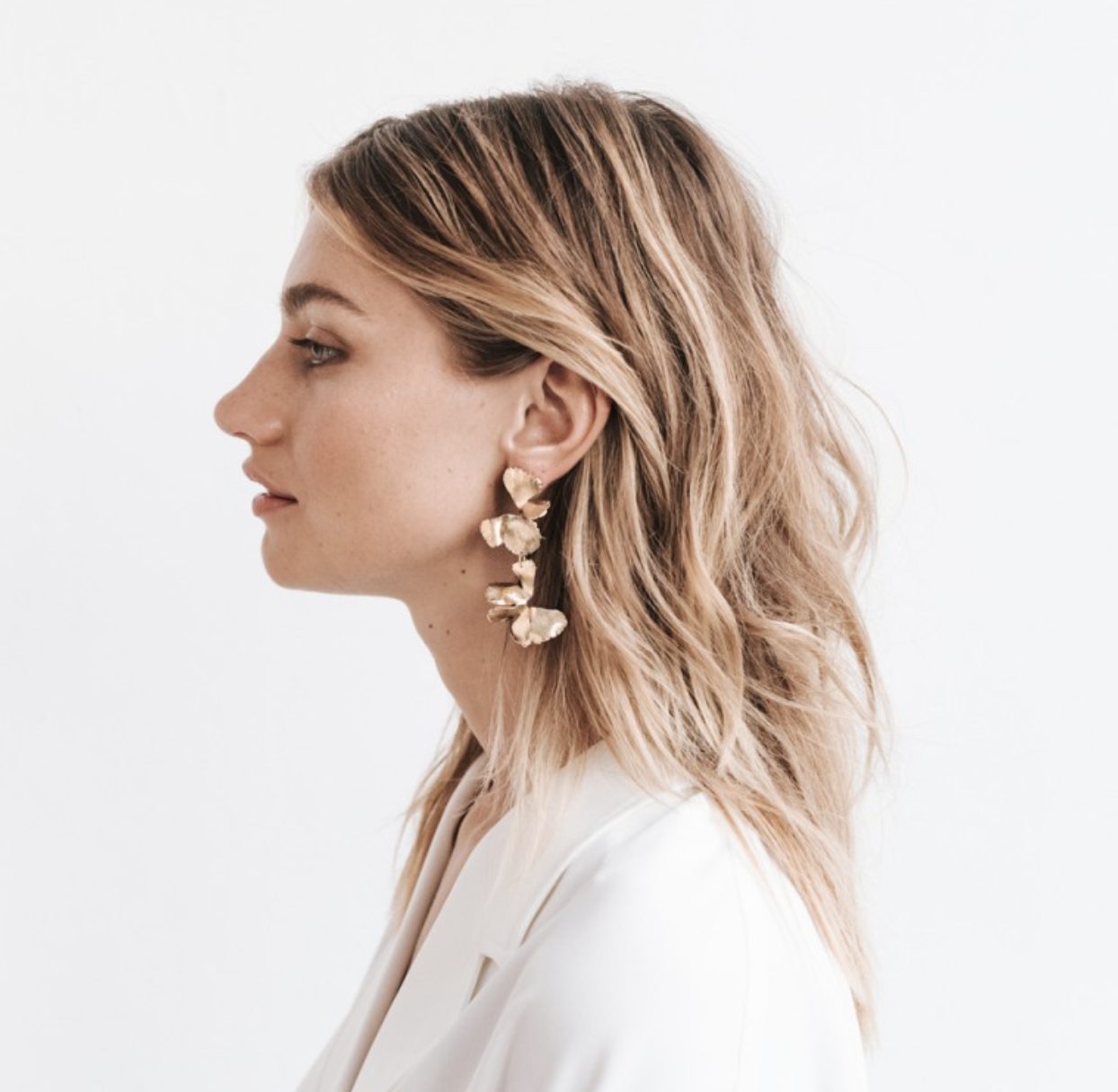 Dune Gold Floral Earrings by Maison Sabben