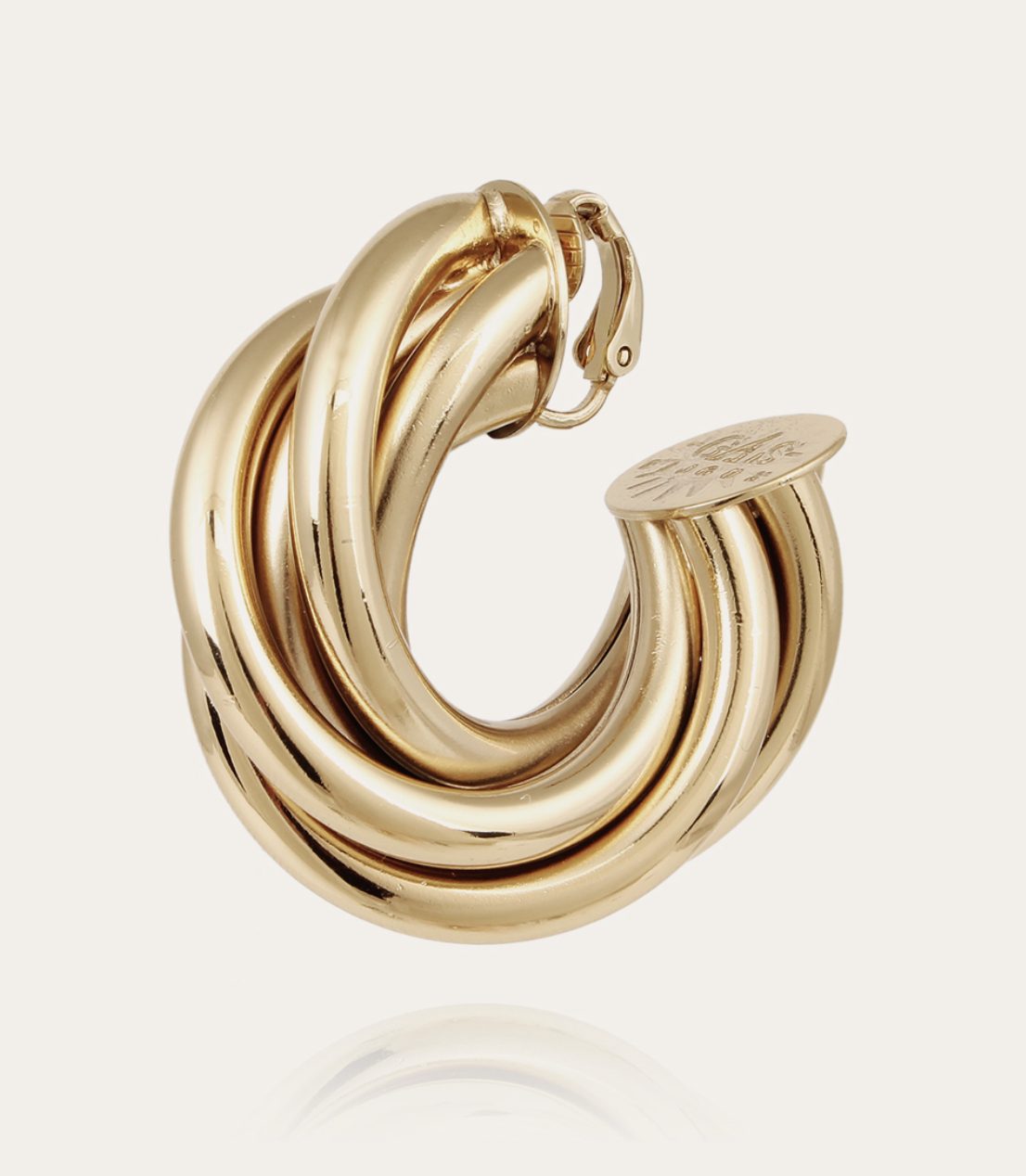 Gold Chunky Twist Hoop earring by Gas Bijoux