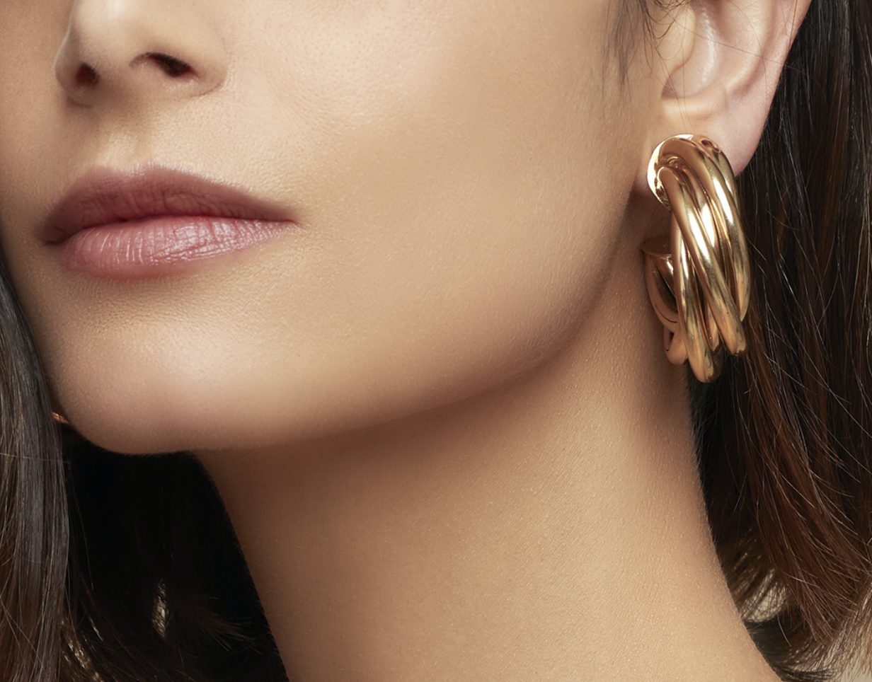 Gold Chunky Twist Hoop earring by Gas Bijoux
