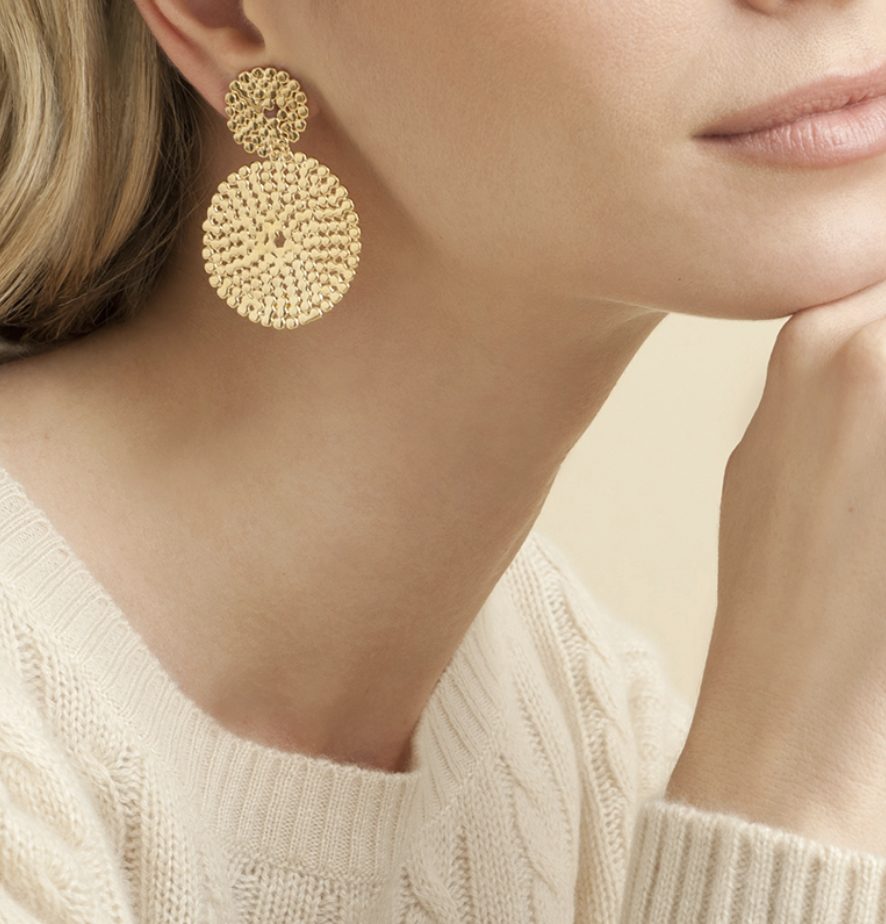 Large Gold Lucky Onde earring by Gas Bijoux