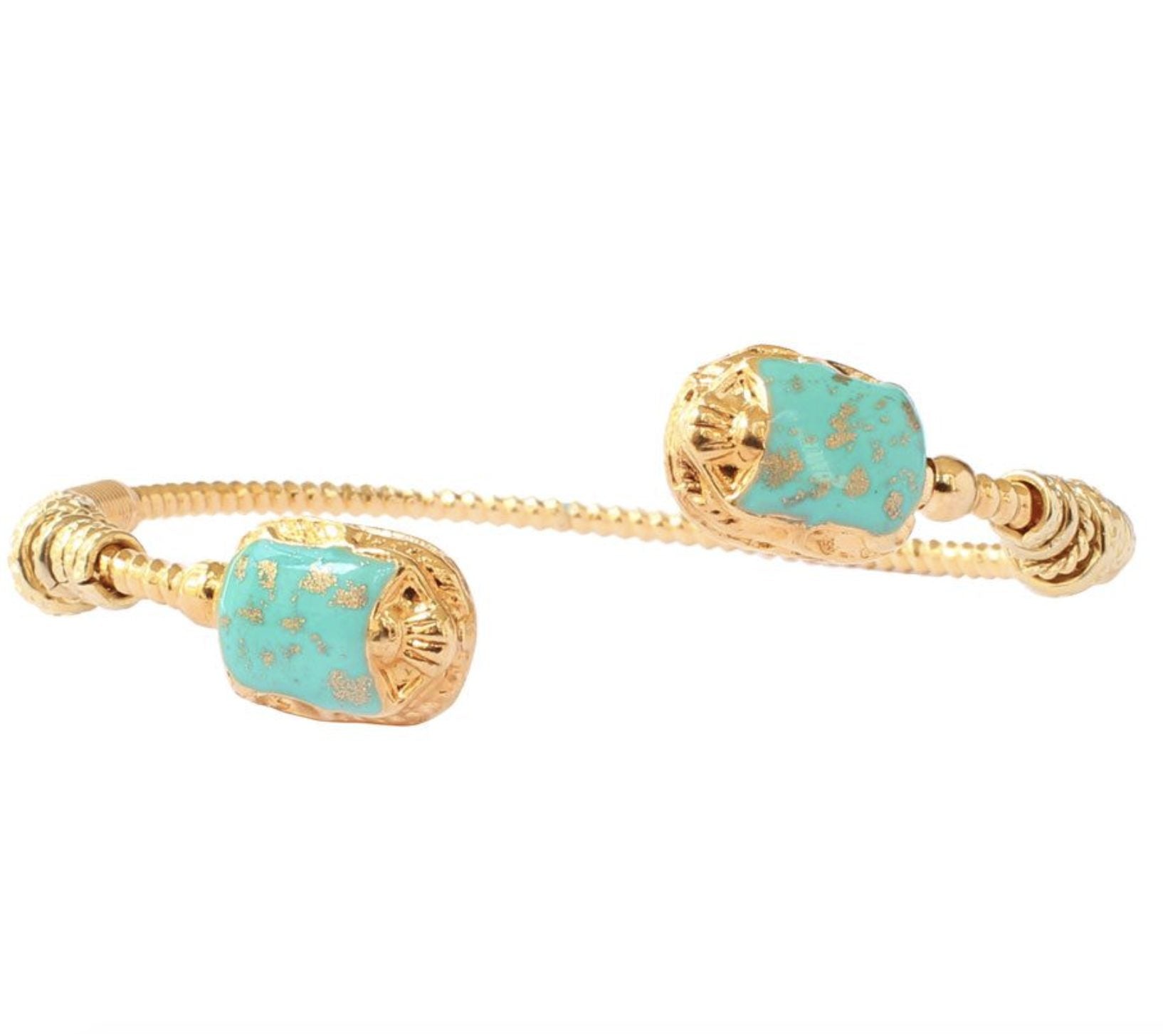 Gold Duality Scaramouche Twist enamel bracelet by Gas Bijoux