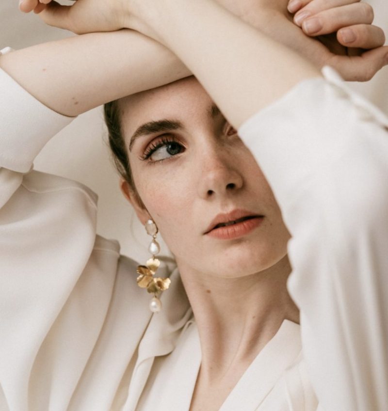 Rose, Bridal Earrings by Maison Sabben