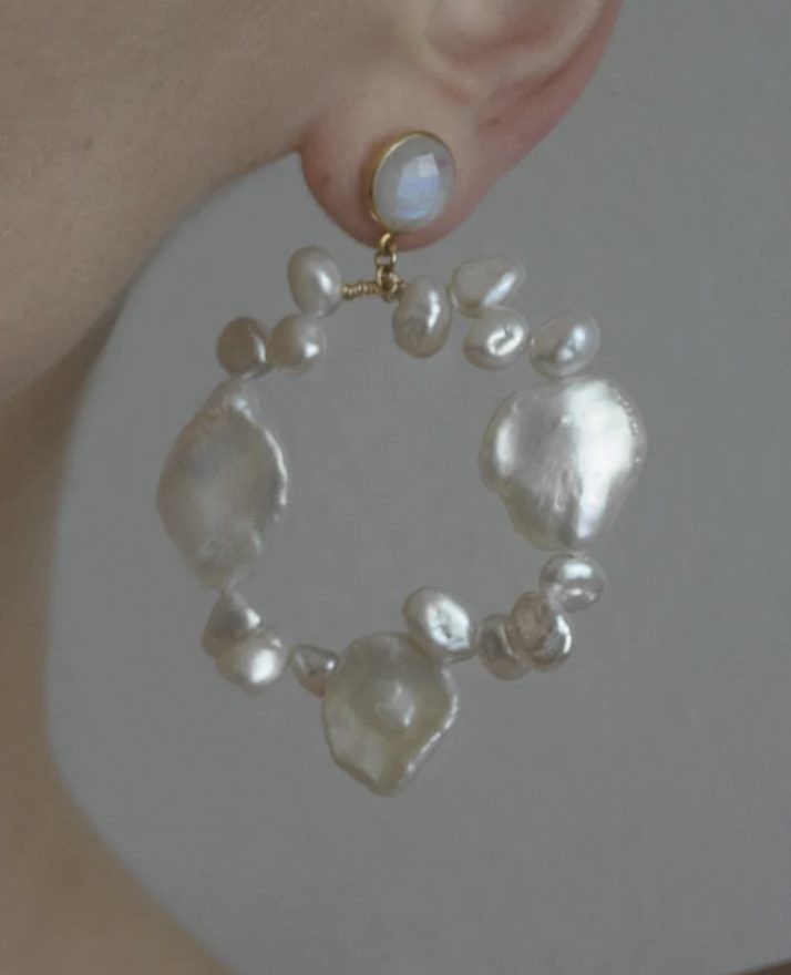 One Dame Lane Halo Pearl Hoops
