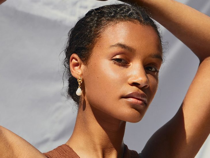 Chunky Knot Baroque Pearl Earrings by Shyla