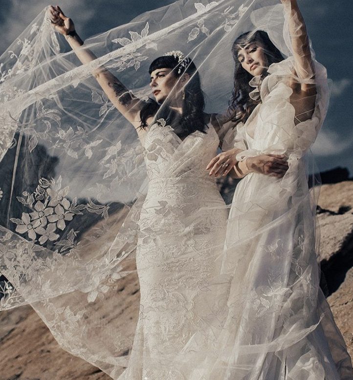 Terra Embroidered Cathedral Floral Veil By Ofrenda