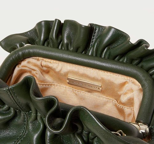 Willa Forest Green Leather Clutch Bag by Loeffler Randall