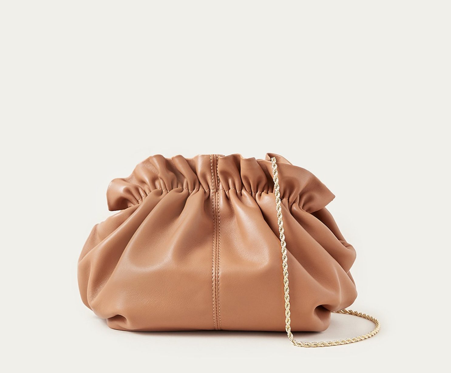 Willa Tan Leather Clutch Bag by Loeffler Randall