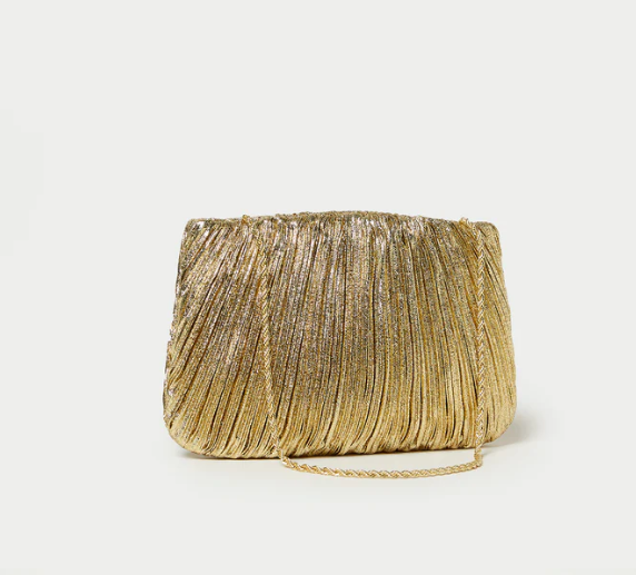 Brit Gold Pleated Clutch Handbag by Loeffler Randall