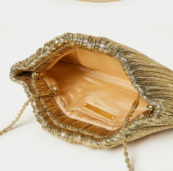 Brit Gold Pleated Clutch Handbag by Loeffler Randall