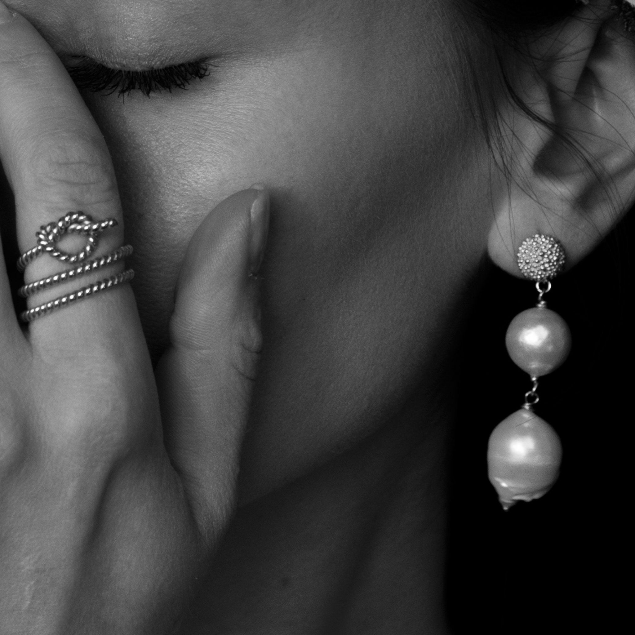 Baroque Pearl Double Drop Earrings