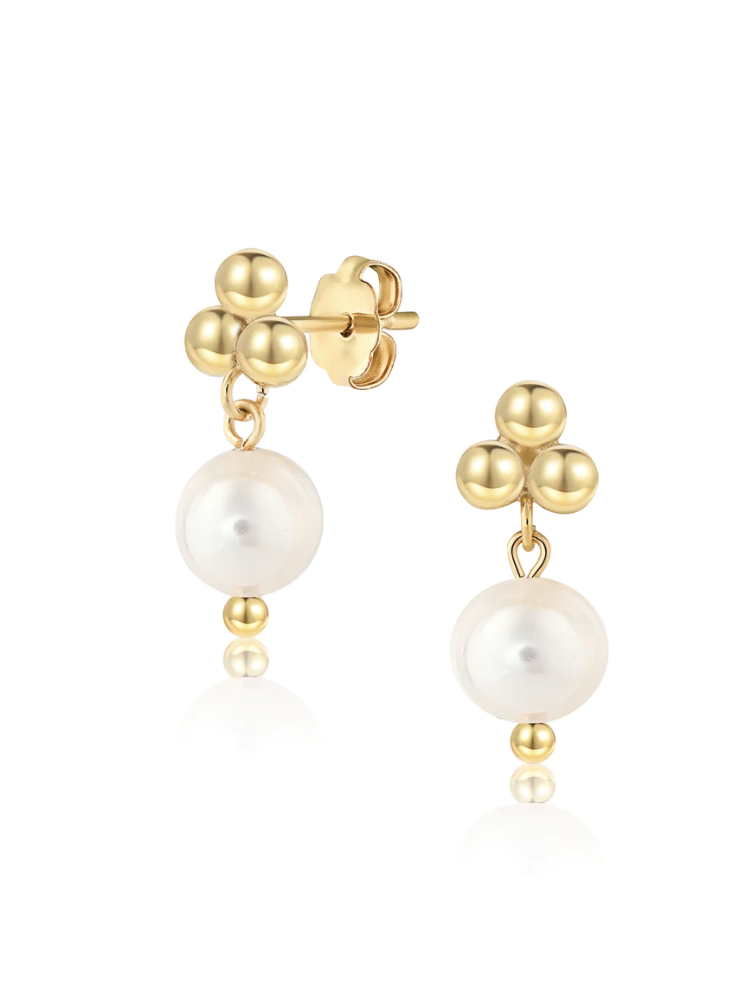 Mod + Jo Meg Gold Pearl Earrings
