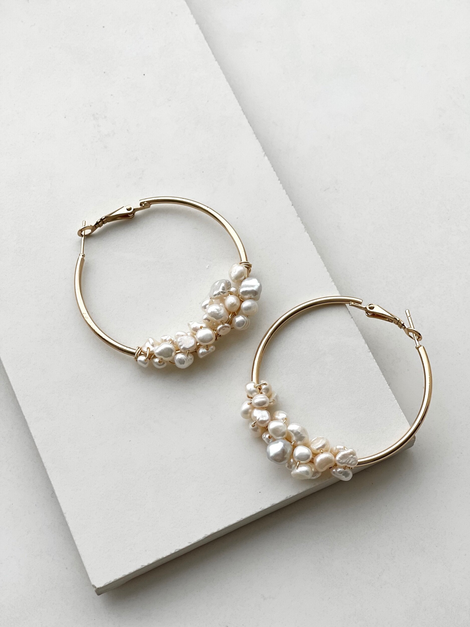A.B. Ellie Pearl Hoops