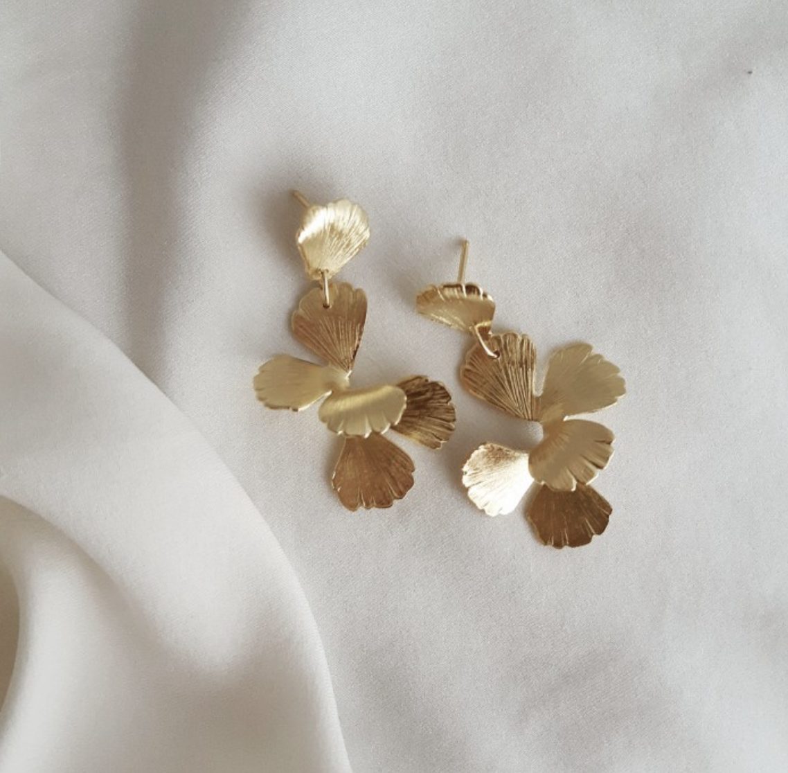 Velours, Gold Floral Earrings by Maison Sabben