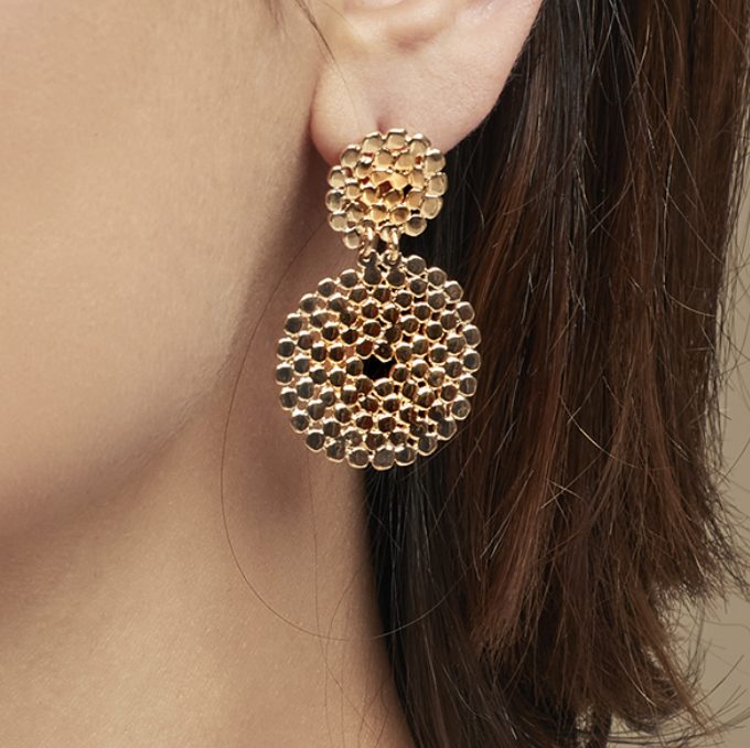 Mini Gold Lucky Onde earrings by Gas Bijoux