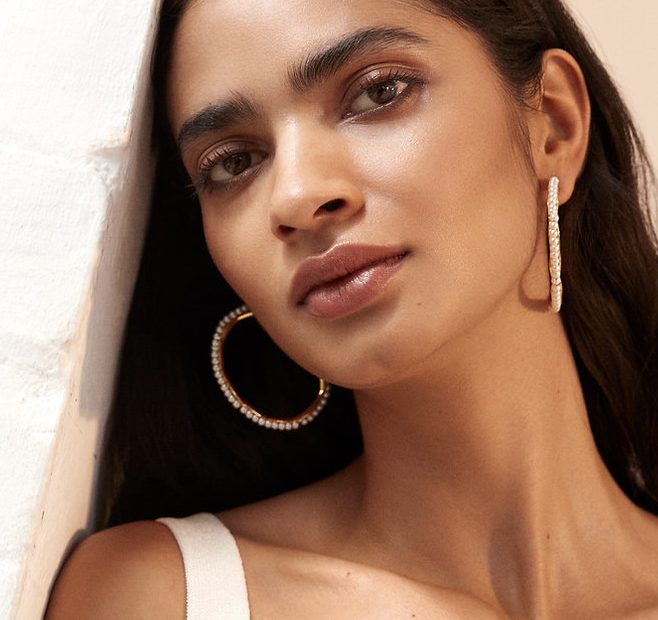 The Hermaenie Pearl Hoop Earrings by Shyla Jewellery